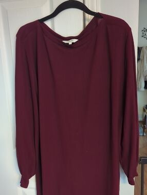 Amaryllis Burgundy Crewneck Long Sleeve Top